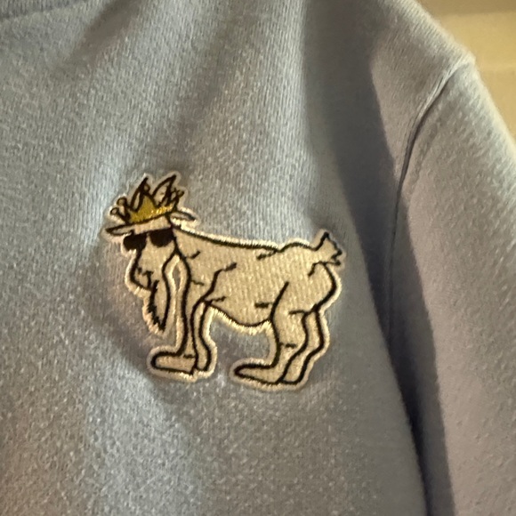 GOAT Blue Hoodie with Embroidered Patch - Picture 3 of 6